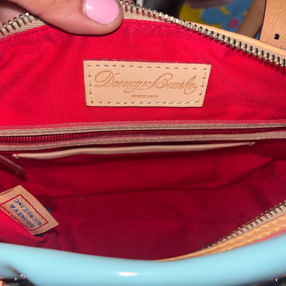 Dooney & Bourke Aqua Satchel with Tan Straps - Picture 11 of 11